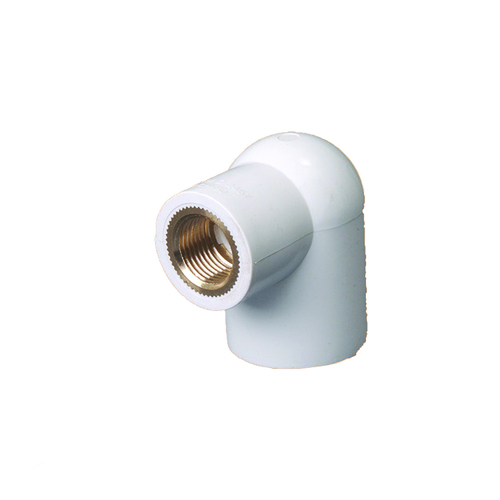 Upvc Reducer Brass Elbow - Brass and Plastic Material, L Type Shape, White Color - Working Temperature: -20 to +80Â°C, Suitable for Water