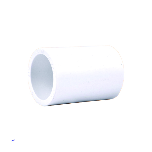 Upvc Pipe Coupler - Size 1/2-2 Inch, White Color | Made of Durable Plastic, Socket Joint Connection, Round Shape