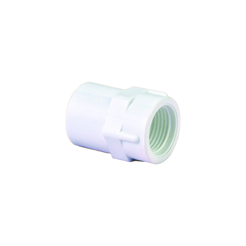 Upvc Plain Female Threaded Adapter - Plastic Material, 3/4 inch to 2 inch Sizes, White Color | Round Section Shape, Female Connection