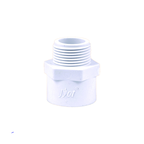 Upvc Plain Male Threaded Adapter - White Plastic, 3/4 Inch to 2 Inch Size Range, Round Shape, Male Connection, Standard Packing Rates