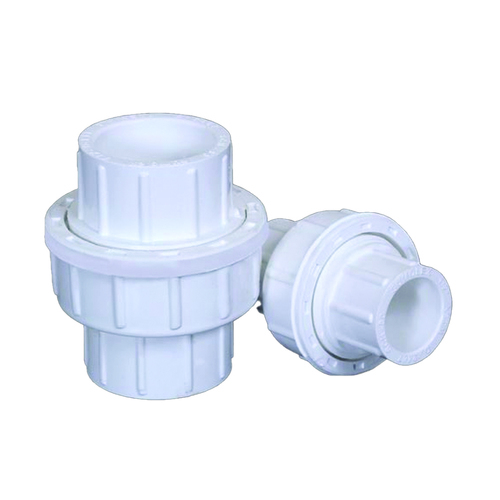 Upvc Pipe Union - Plastic Material, 1/2 to 3 Inch Outer Diameter Sizes, Round Shape, White Color | Standard 3/4, 1, 1/4, 1/2 Inch Specifications