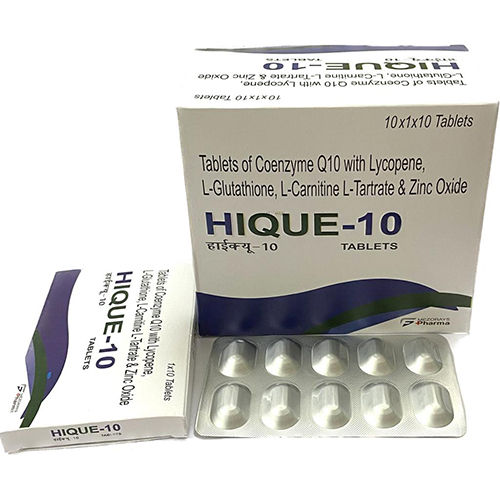 Tablets Of Coenzyme Q10 With Lycopene L-Glutathione L-Carnitine L-Tartrate And Zinc Oxide