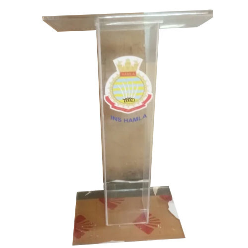 Acrylic Award with blue strip with acrylic with printing base in gurgaon