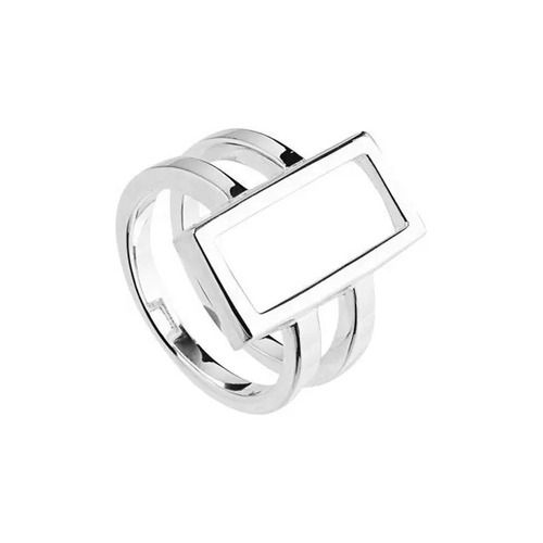 925 Sterling Silver Handmade Rectangle Boho Style Stacking Dual Band Statement Silver Ring