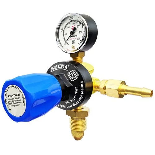 Forged Brass Single Gauge Oxygen Gas Pressure Regulator At Best Price ...