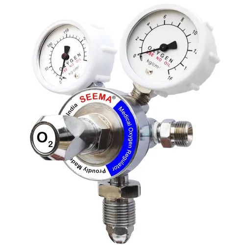 Brass Nickel Coated Double Gauge Medical Oxygen Gas Regulator