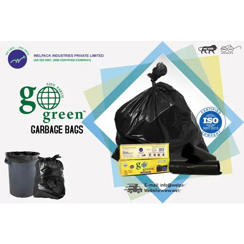 GO Green Black Garbage bags