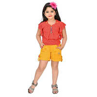 Girls Yellow Hot Pant Age Group: 1-9 Years