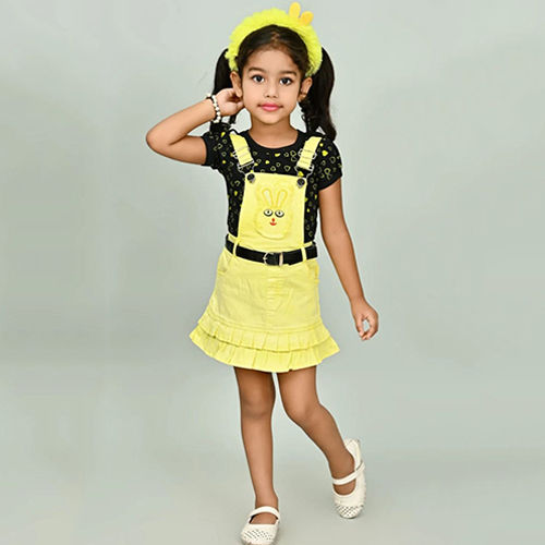 Kids Yellow Skirt Dungaree Age Group: 1-7 Years