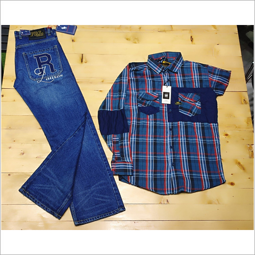 Blue Mens Pant Shirt Combo