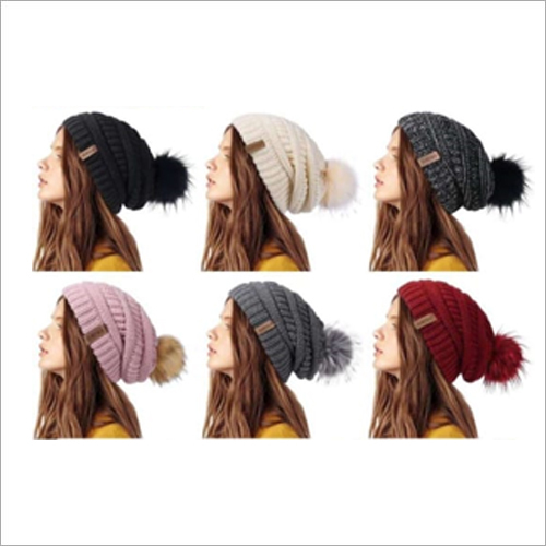 Multicolor Girls Winter Cap