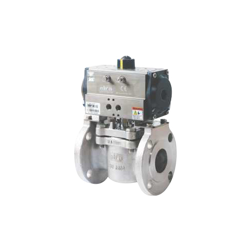 Pneumatic Actuator 2 Way Plug Valve Flanged