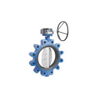 Rubber Lined Lug and Wafer Type Butterfly Valve - High Pressure, Manual Operation, Blue Color | Industrial Fluid Regulation, Versatile Sizes Available