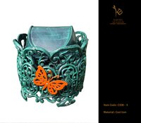 Cast Iron Dustbin - 65x60x60 Cm | Green, Durable Design, Easy Cleaning, Elegant Style, Outdoor Use, Decorative Finish