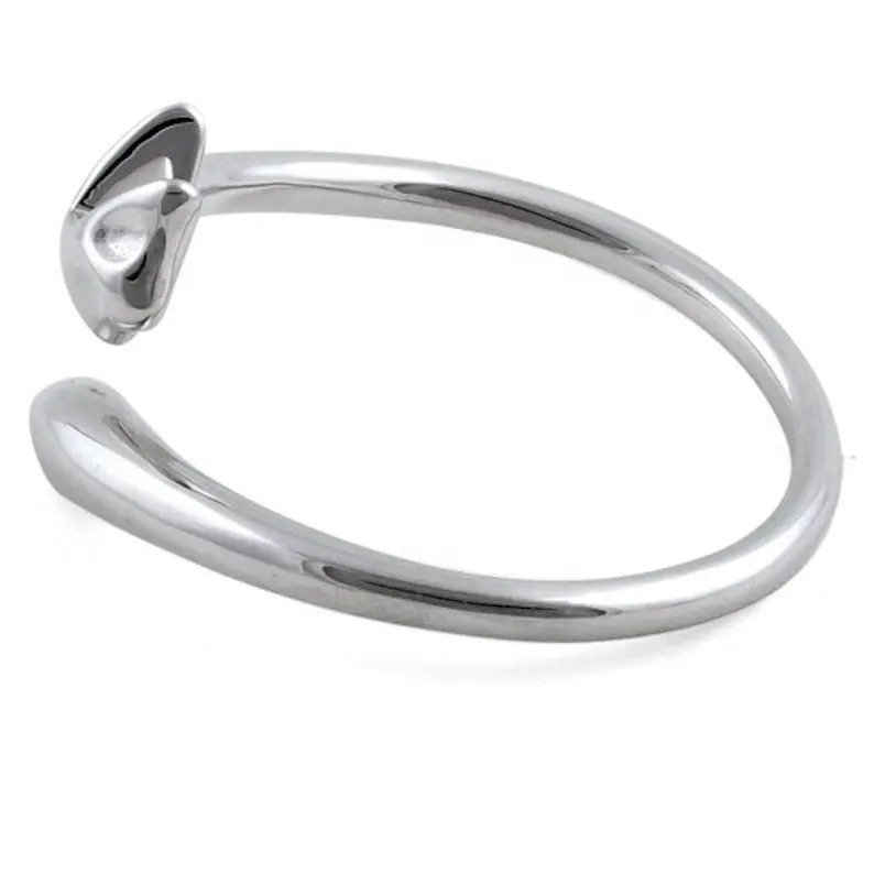 925 Sterling Silver Handmade Cat Fox Face Wrap Around Stacking Open Band