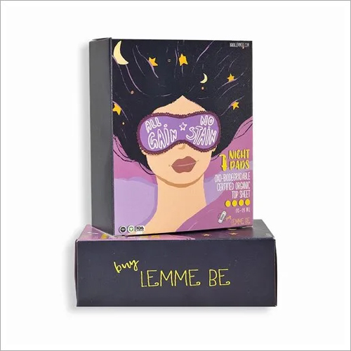 LemmeBe Teen Night Sanitary Pad - Organic Cotton, 289 mm Size, 7 Individually Packed Pads | Leak-Proof Aliform Shape, Super Soft Touch