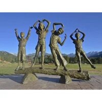 Fiberglass Brown Fiber Kids Sculpture Statue