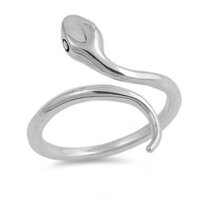 Plain Snake Animal Adjustable Band Ring 925 Sterling Silver