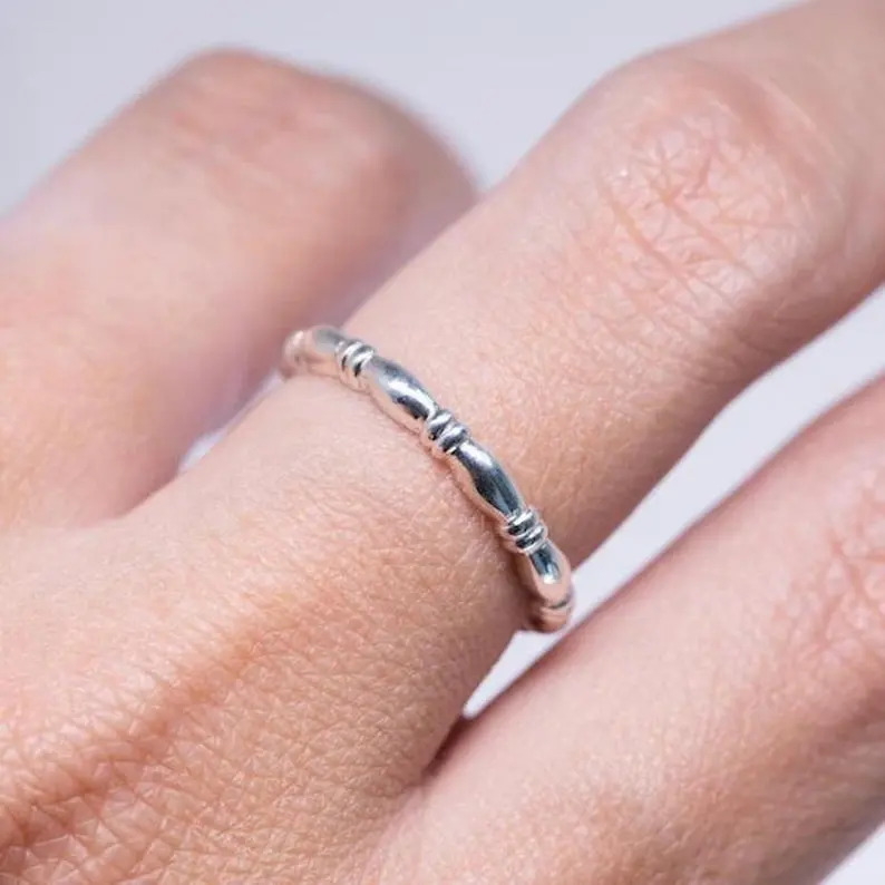 925 Sterling Silver Handmade Attractive Bond Band Statement Silver Ring