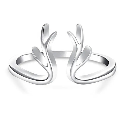 925 Sterling Silver Handmade Unique Adjustable Antelope Horns Antlers Band