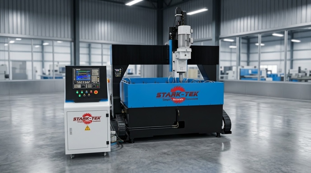CNC Steel Plate Drilling Machine - Stainless Steel Alloy, Blue Finish , High Efficiency with Dual Movable Worktables and 5-Axis Control
