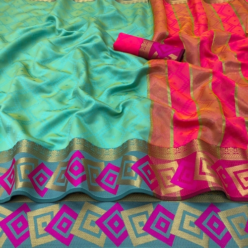 Janki C-Green Soft Lichi Silk Saree