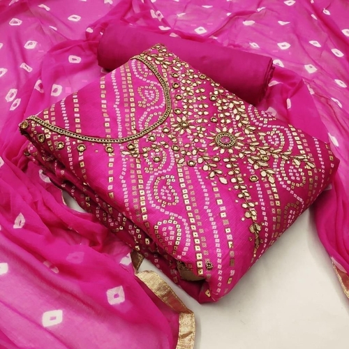 Sneha Pink Kota Checks Dress Material