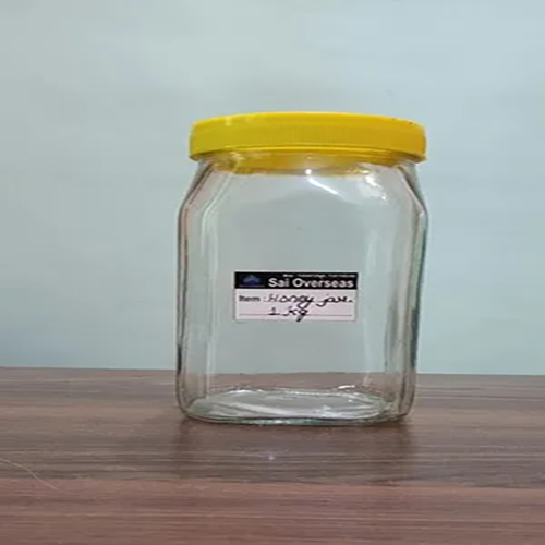1 Kg Square Honey Glass Jar