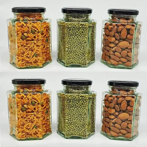Hexagon Glass Jar