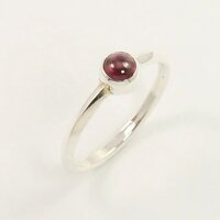 925 Sterling Silver Tiny Natural Garnet Ring - 4mm Round Aaa+ Gemstone | Resizable Size Us4 To Us13, Perfect For Engagement, Anniversaries, And Gifts