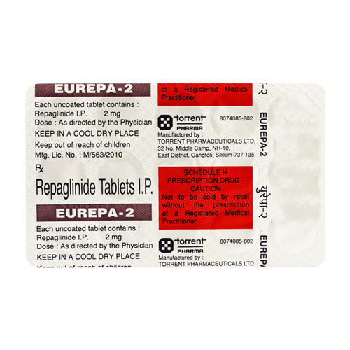 Repaglinide Tablets - 1 Unit, General Medicine for Type 2 Diabetes Management, Blood Sugar Control and Complication Prevention