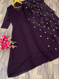 Ekta Purple Fox Georgette Gown