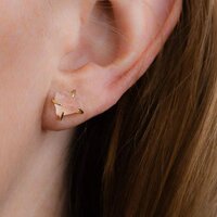 Garnet Raw Birthstone Gold Vermeil Silver Prong Set Stud Earring