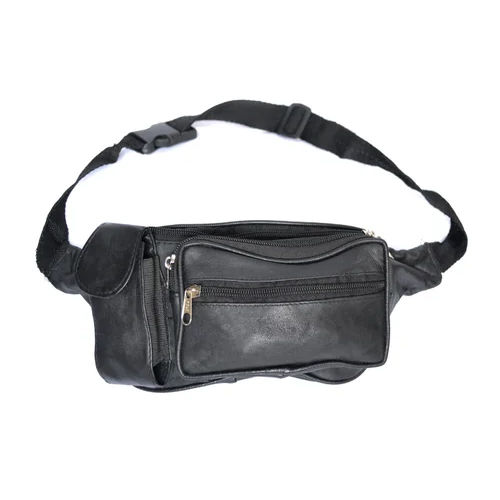 Black Leather Waist Pouch