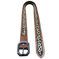 Tiger Printed Leather Belt - Brown With Stainless Steel Pin Buckle | Stylish Party Wear For Males