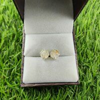 Citrine Raw Birthstone Gold Vermeil Silver Prong Set Stud Earring