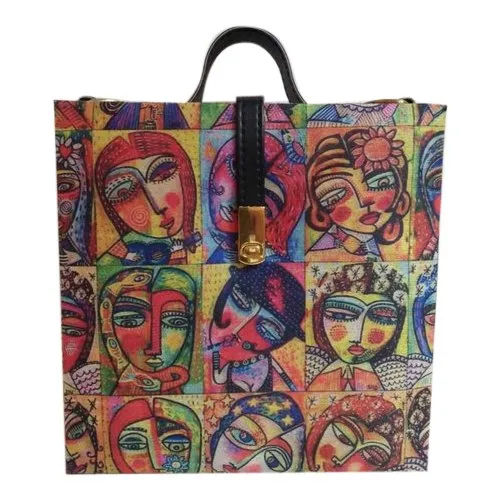 Multicolor Ladies Cotton And Rayon Fashion Hand Bag