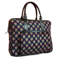 Blue-Black-Multicolor Ladies Zipper Laptop Bag