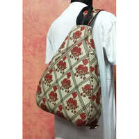 Off White-Red Shoulder Cotton Backpack Bag