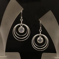 925 Sterling Silver Attractive Rainbow Moonstone Round Gemstone chandelier Earrings