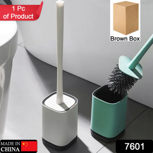 SILICONE TOILET BRUSH WITH HOLDER STAND  BRUSH FOR BATHROOM CLEANING CLEANING SILICONE BRUSH AND HOLDER 7601