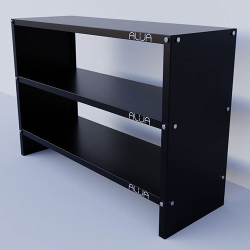 Durable Solid Metal Book Self With 3 Shelves