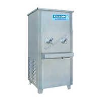Keeon Stainless Steel Water Cooler - 40l Capacity, 18x18x50 Inch Dimensions, Silver Finish, 2 Taps, 60l/hr Cooling Capacity, 230 Watts Power