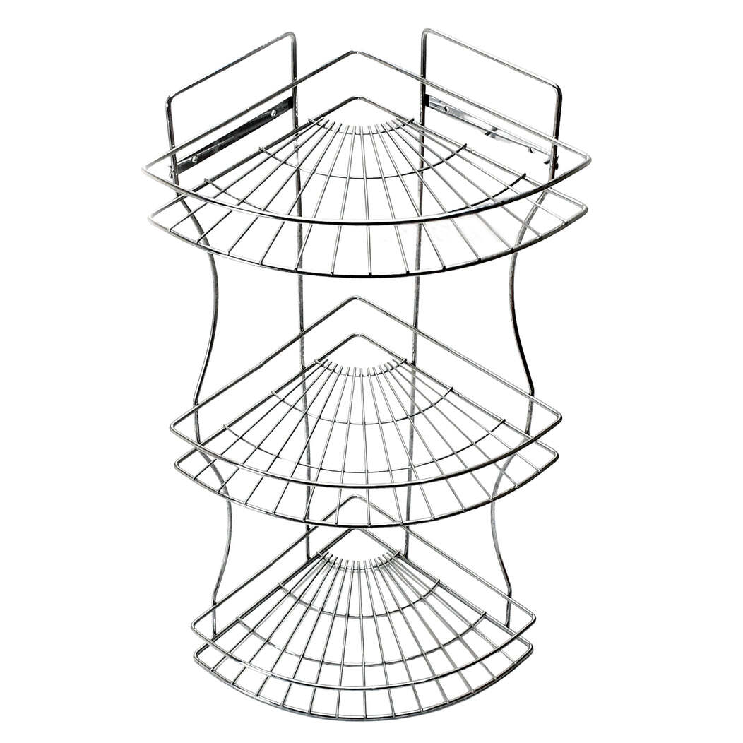 MULTIPURPOSE STAINLESS STEEL MULTI 3 TIER CORNER STORAGE RACK 5265