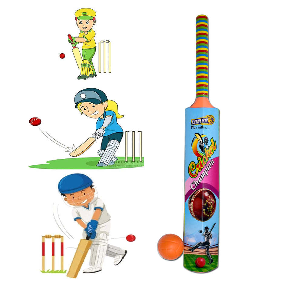 PLASTIC CRICKET BAT AND BALL TOY FOR KIDS (8001)