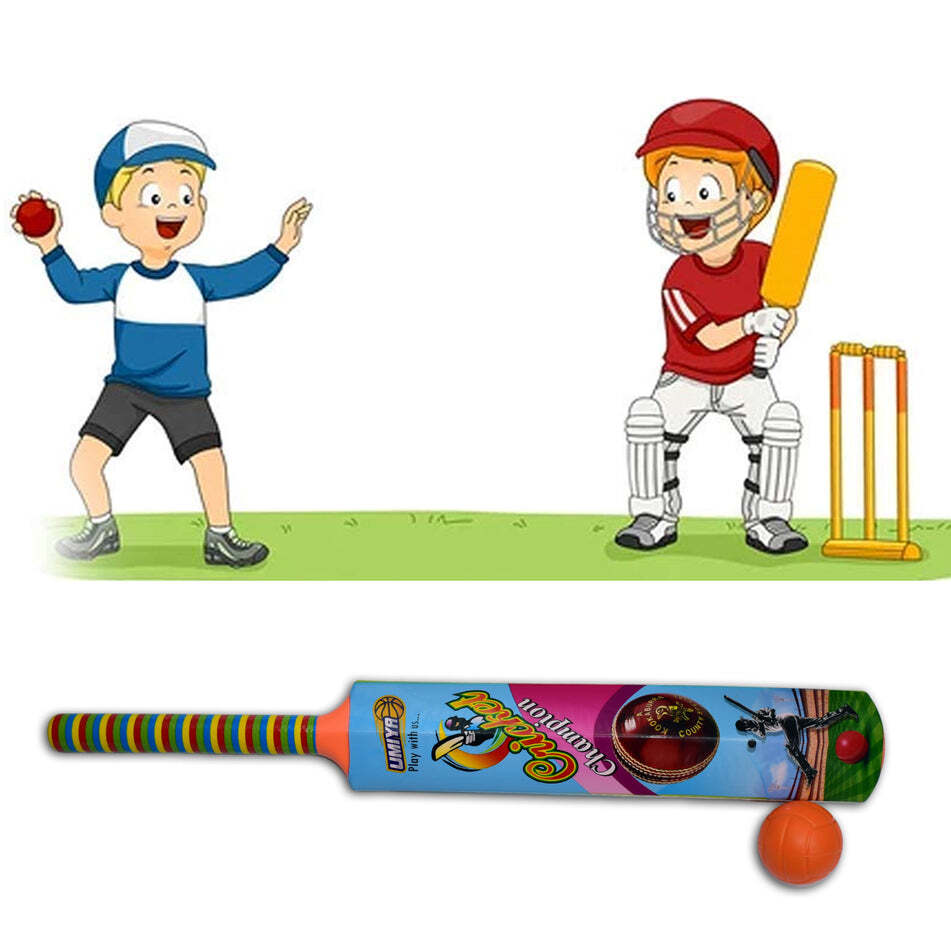 PLASTIC CRICKET BAT AND BALL TOY FOR KIDS (8001)