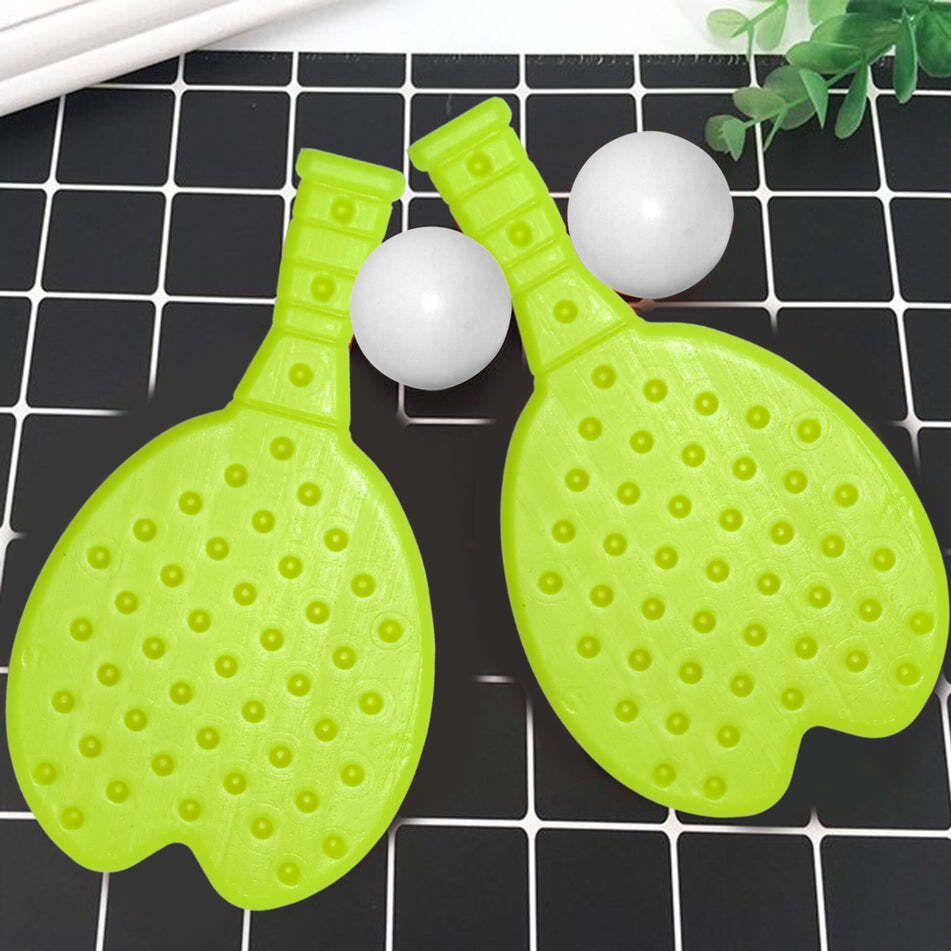 PLASTIC TABLE TENNIS RACQUET WITH BALL (8025)