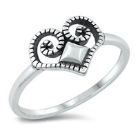 925 Sterling Silver Unique Handcrafted Celtic Heart Ring Plain Silver Ring