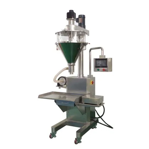 Semi Automatic Auger Filler Machine - Galvanized, Silver Finish | Automatic Operation, Electric Power Source, Industrial Usage, Warranty Included