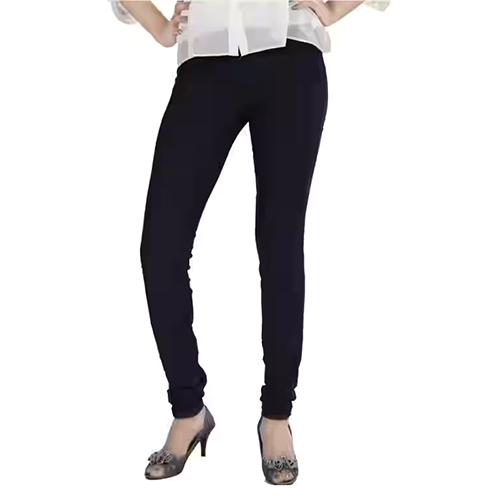 Ladies Black Lycra Leggings - Cotton Material, All Season Wear, Black Color | Breathable, Washable, Modern Plain Design, Indian Ethnic Style